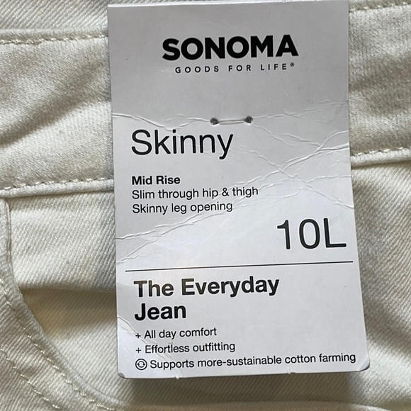SONOMA MID RISE SKINNY EVERYDAY JEANS IN BLEACH WHITE **NWT** - Picture 8 of 9